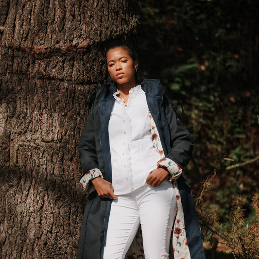 Eleanor Navy Quilted Waterproof Coat