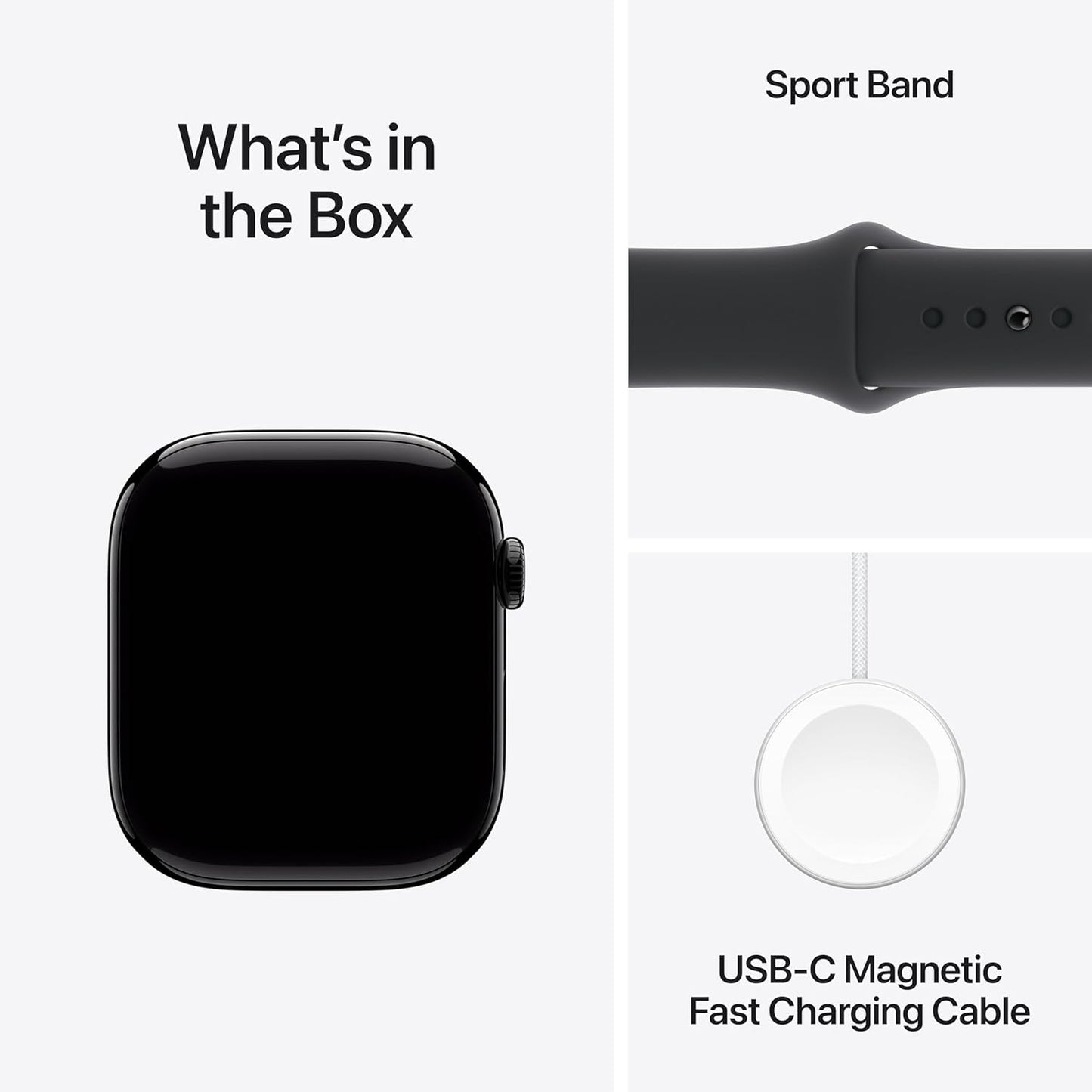 Apple Watch Series 10 GPS (46mm) - Jet Black Aluminum Case with Black Sport Band (M/L), Fitness Tracker, ECG, Always-On Retina Display, Water-Resistant