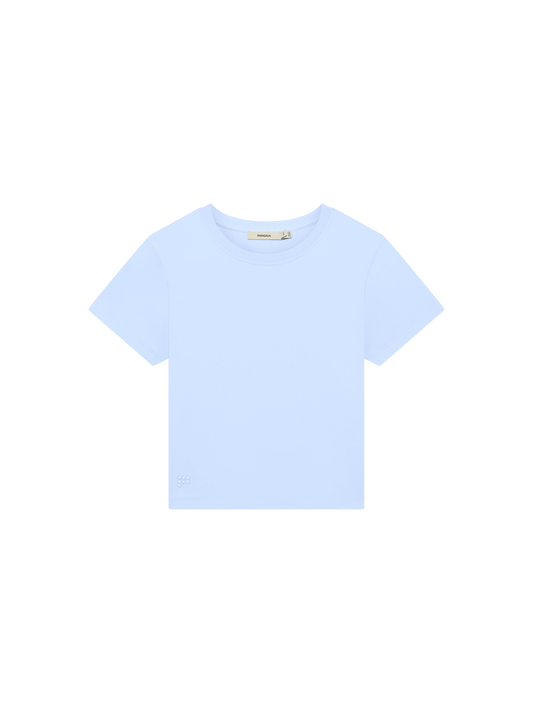 Womens Cropped T-Shirt—Wildflower Blue