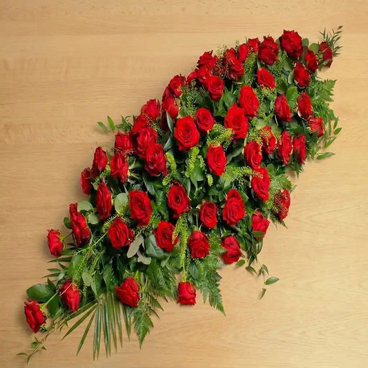 Sympathy Red Rose Casket Spray