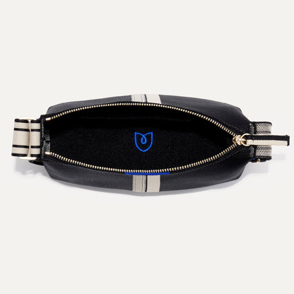 The Casual Crossbody - Black and Ivory Stripe