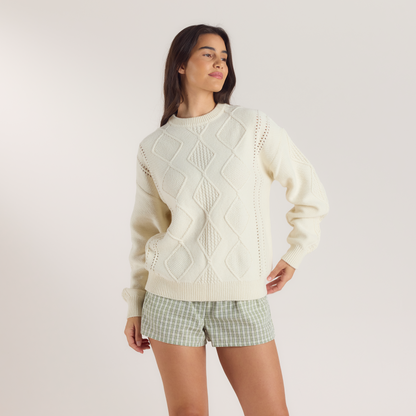 Cable-Knit Jumper - Cream