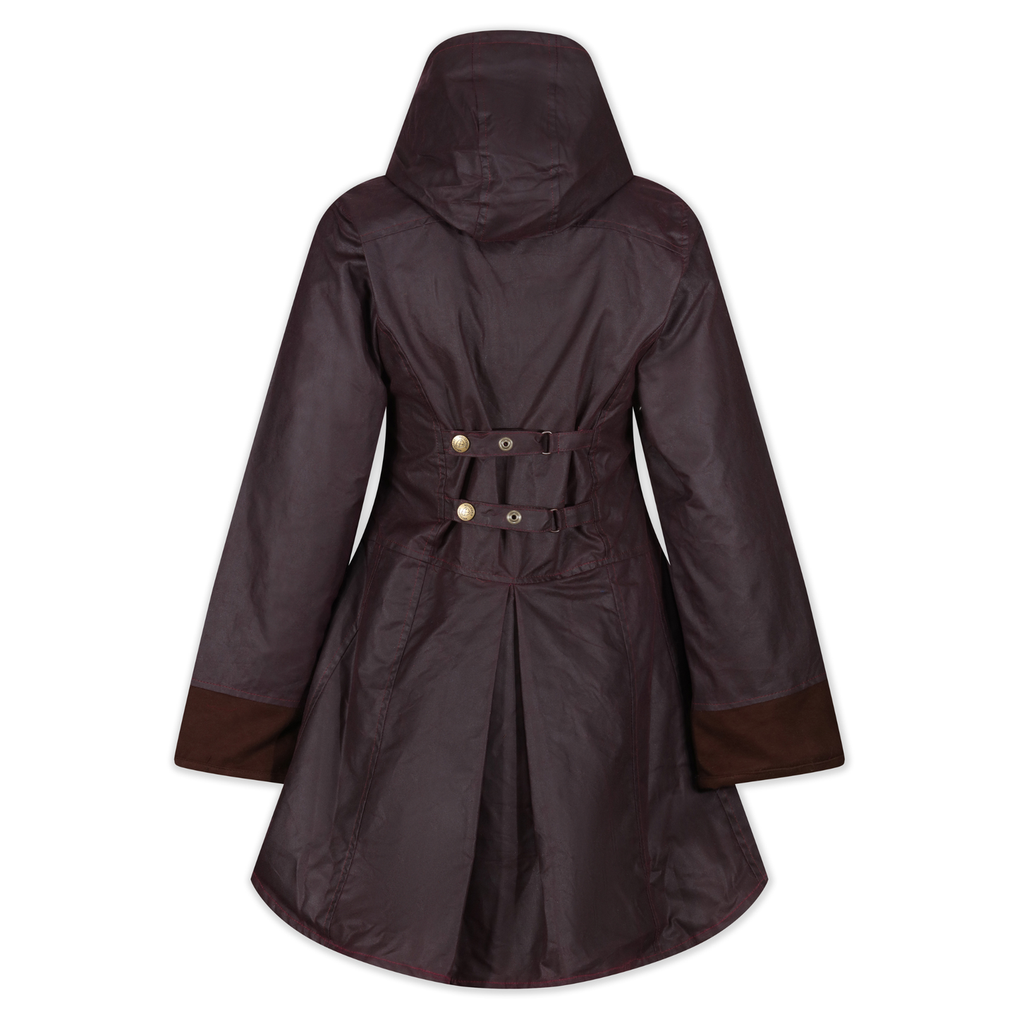 Louise Mahogany Poppy Lined Wax Coat
