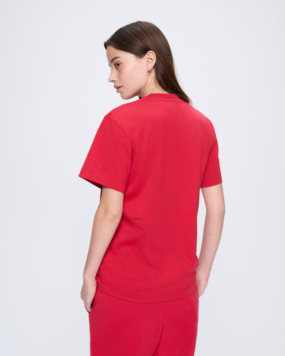 Womens 365 Midweight T-shirt—Goji red