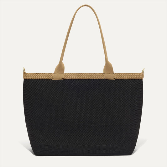 The Lightweight Zip Tote - Black Espresso Open-Knit