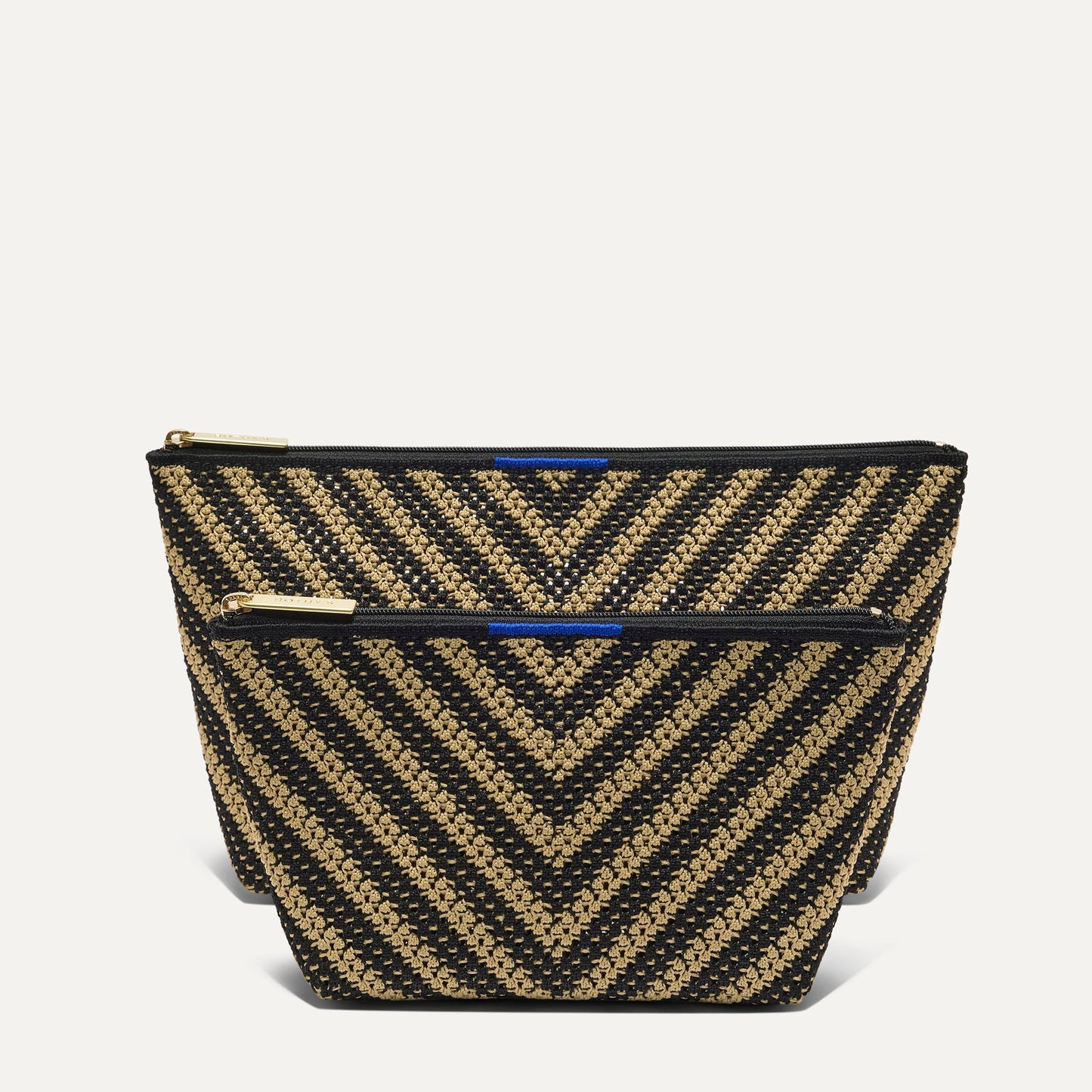 The Travel Pouch Set - Toffee Chevron