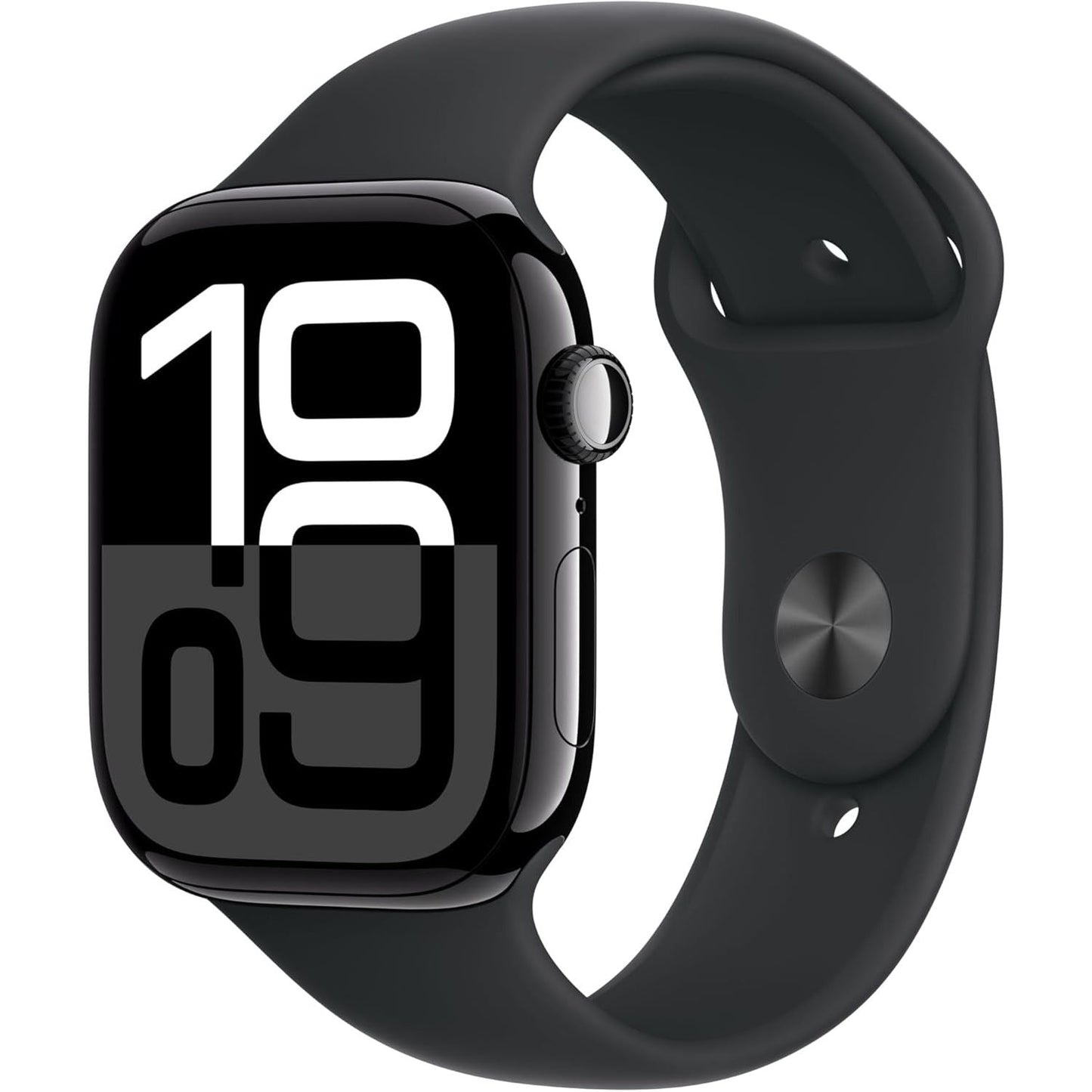 Apple Watch Series 10 GPS 46 mm Smartwatch with Jet Black Aluminium Case with Black Sport Band - M/L.
