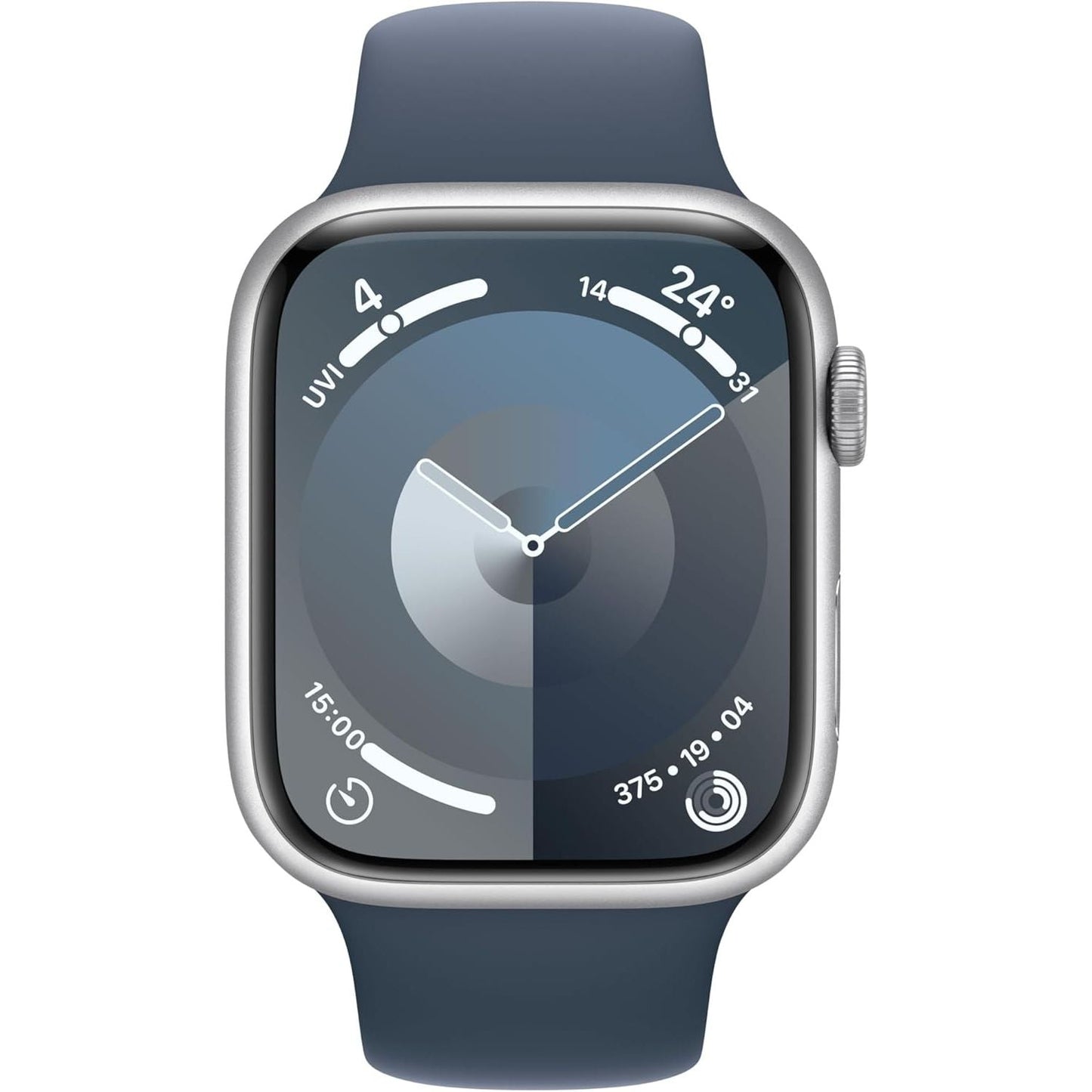 Apple Watch Series 9 (GPS + Cellular) 45mm - Silver Aluminium Case with Midnight Black Sport Band