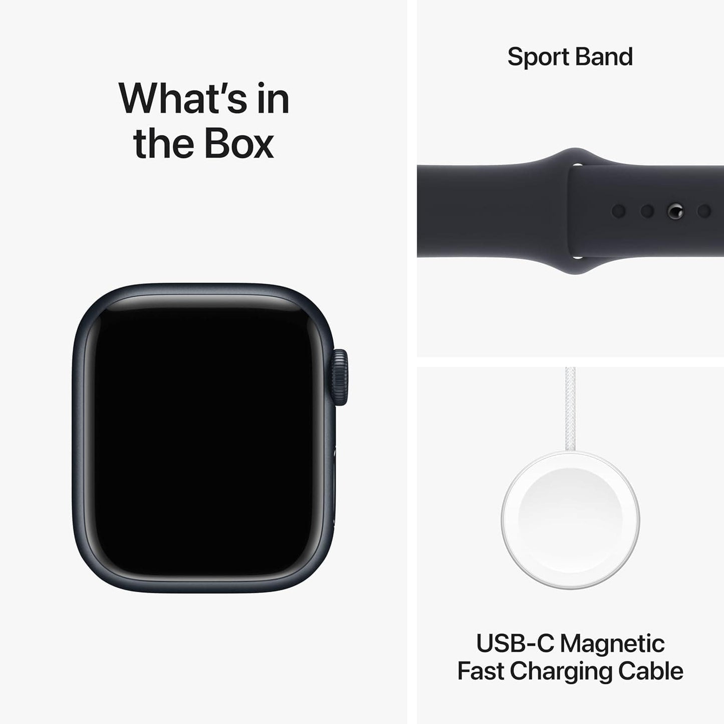 Apple Watch Series 9 GPS 41mm – Midnight Aluminium Case with Midnight Sport Band (S/M)