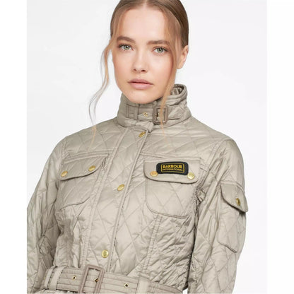 Women's Diamond Quilted Wind Resistant Long Sleeve Slim Fit Quilted Jacket