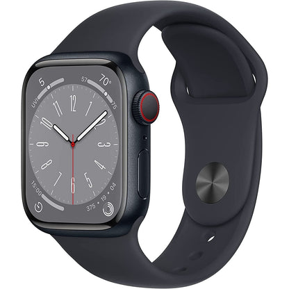 Apple Watch Series 8 (GPS + Cellular, 41mm) - Midnight Aluminum Case with Midnight Sport Band