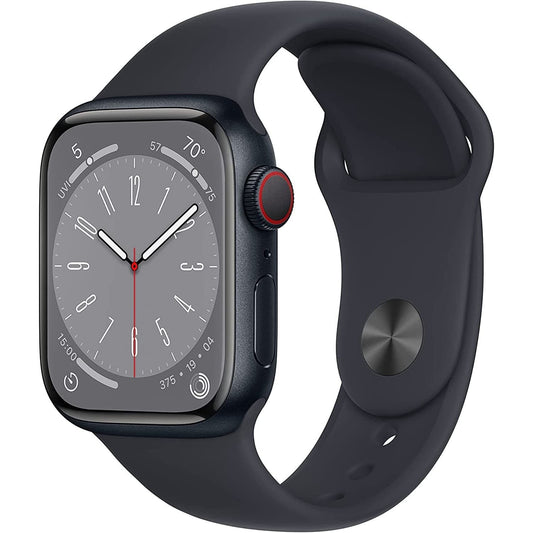 Apple Watch Series 8 (GPS + Cellular, 41mm) - Midnight Aluminum Case with Midnight Sport Band