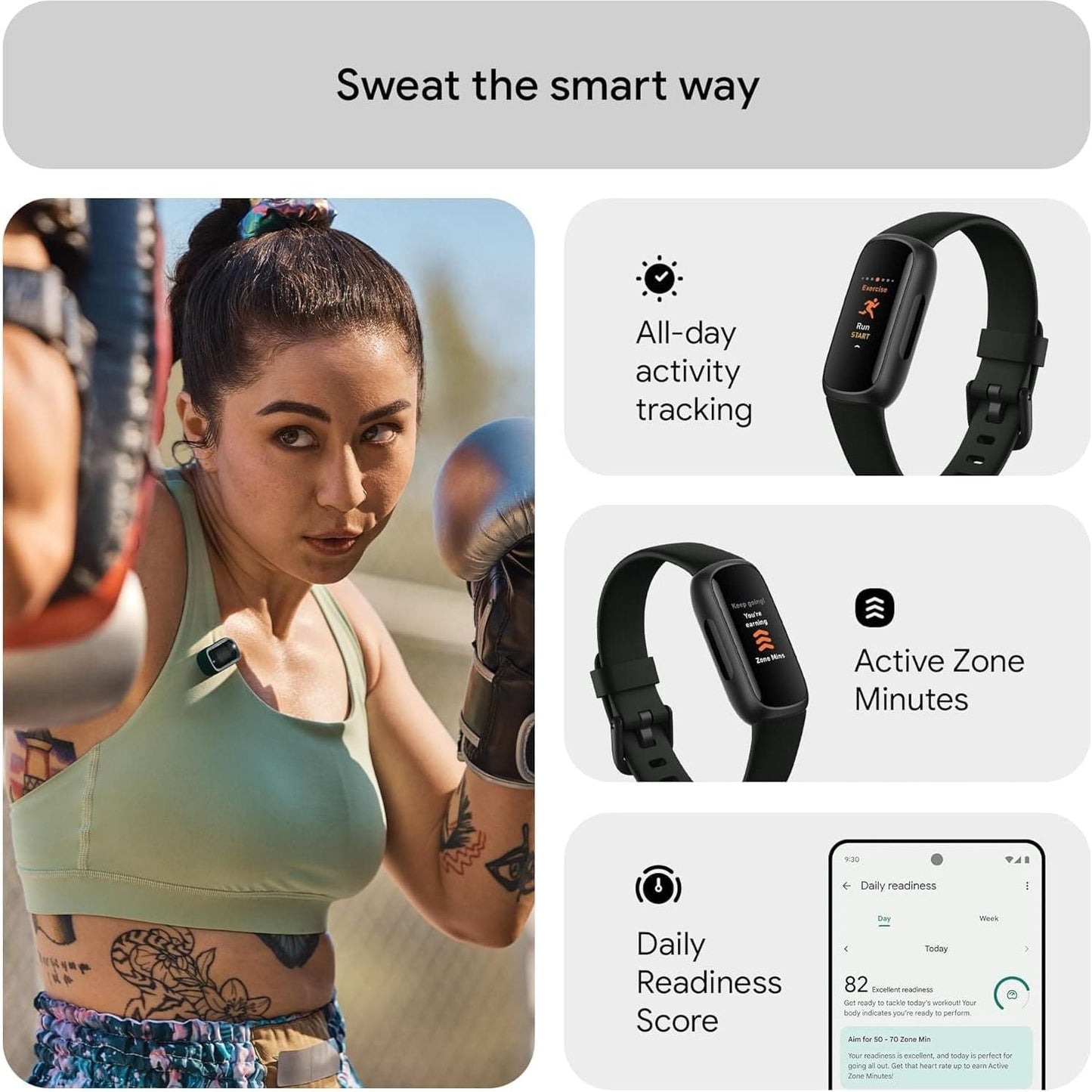 Google Fitbit Inspire 3 Activity Tracker – 6-Month Premium Membership, 10 Days Battery Life, Daily Readiness Score