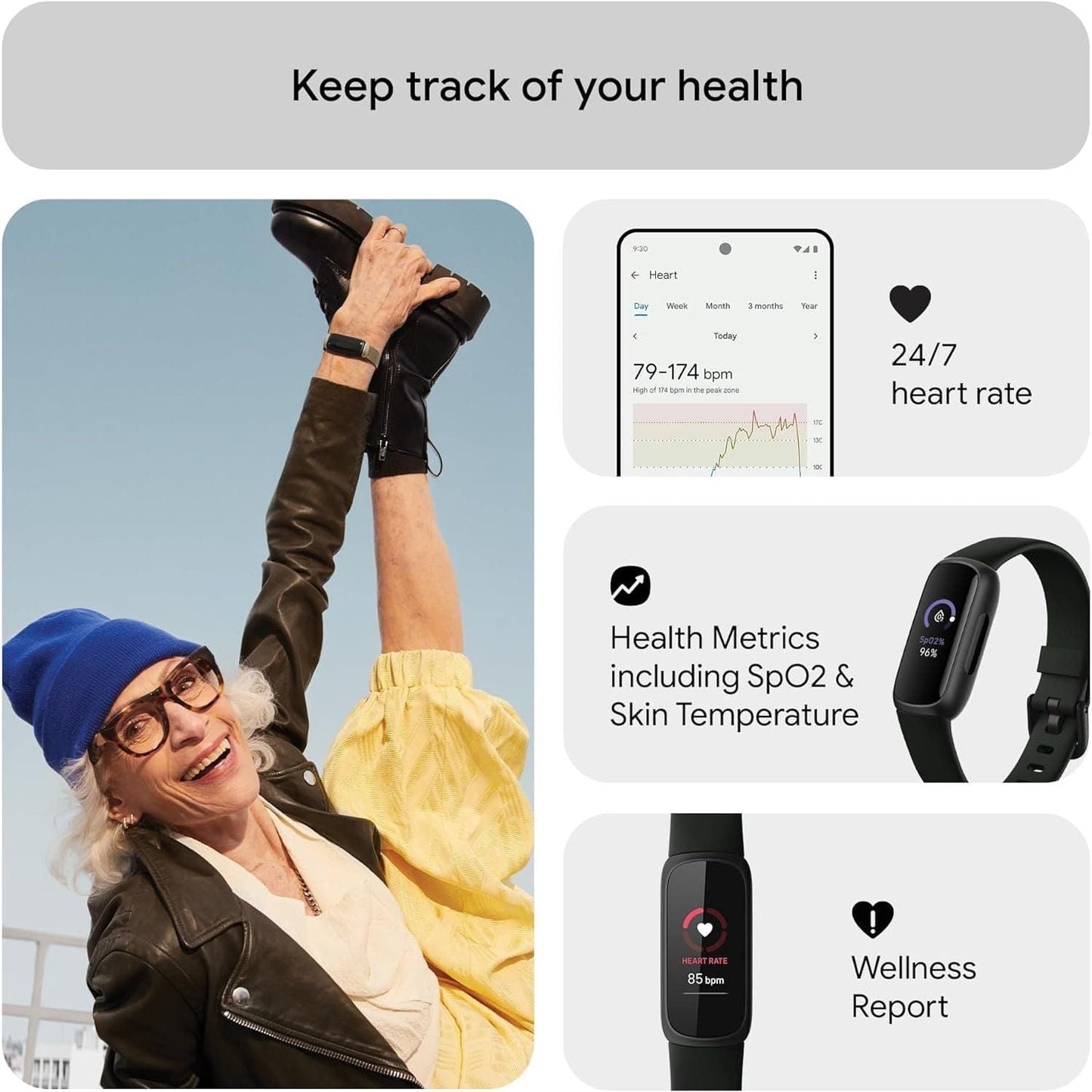 Google Fitbit Inspire 3 Activity Tracker – 6-Month Premium Membership, 10 Days Battery Life, Daily Readiness Score