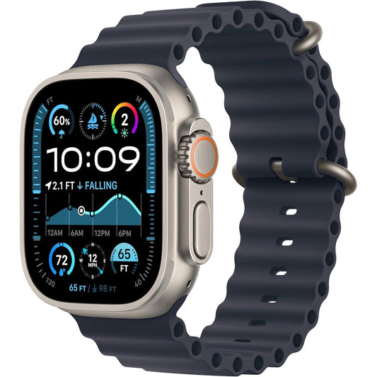 Apple Watch Ultra 2 (49mm) GPS + Cellular – Titanium Case with Navy Ocean Band, Fitness & Sports Smartwatch