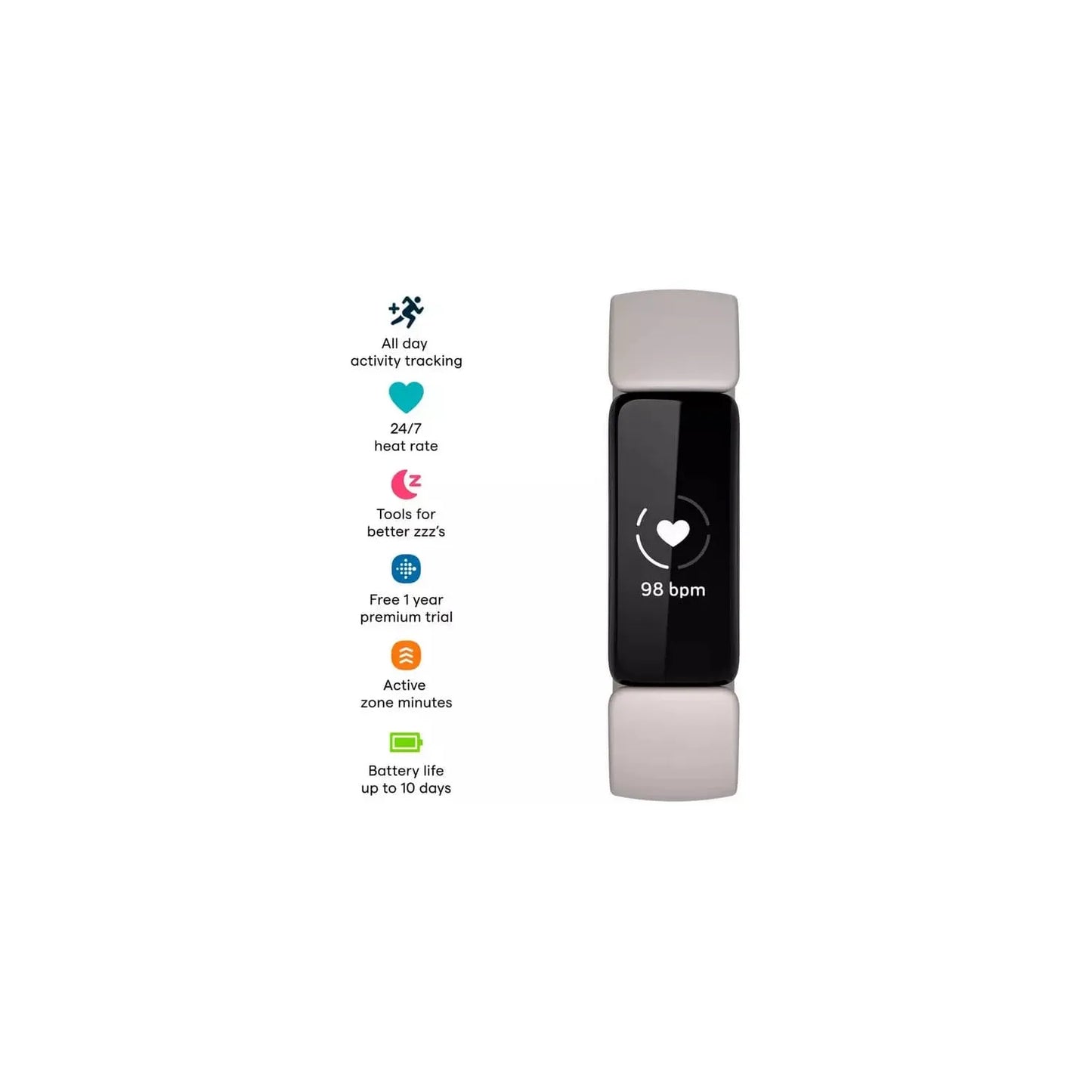 Fitbit Inspire 2 Smart Watch - Lunar White