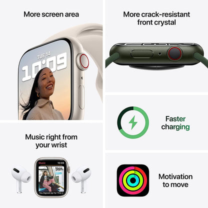 Apple Watch Series 7 (GPS + Cellular, 45mm) - Midnight Aluminium Case with Midnight Sport Band - Regular