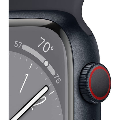 Apple Watch Series 8 (GPS + Cellular, 41mm) - Midnight Aluminum Case with Midnight Sport Band