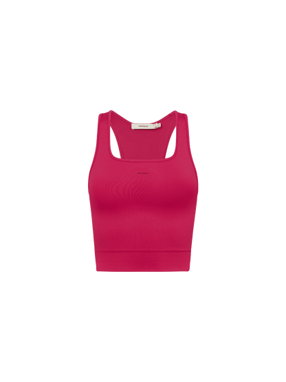 Womens 99% Bio-Based Compressive Ribbed Tank Top—Acai Pink
