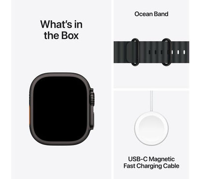 APPLE Watch Ultra 2 Cellular - 49mm Black Titanium Case with Black Ocean Band - Acceptable