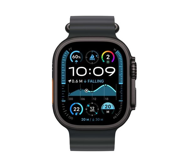 APPLE Watch Ultra 2 Cellular - 49mm Black Titanium Case with Black Ocean Band - Acceptable