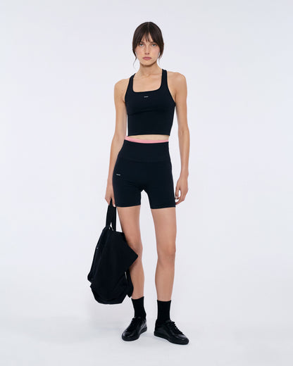 Womens 99% Bio-Based Compressive Shorts—Black