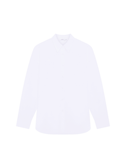 Womens Cotton Poplin Overshirt—Off-White