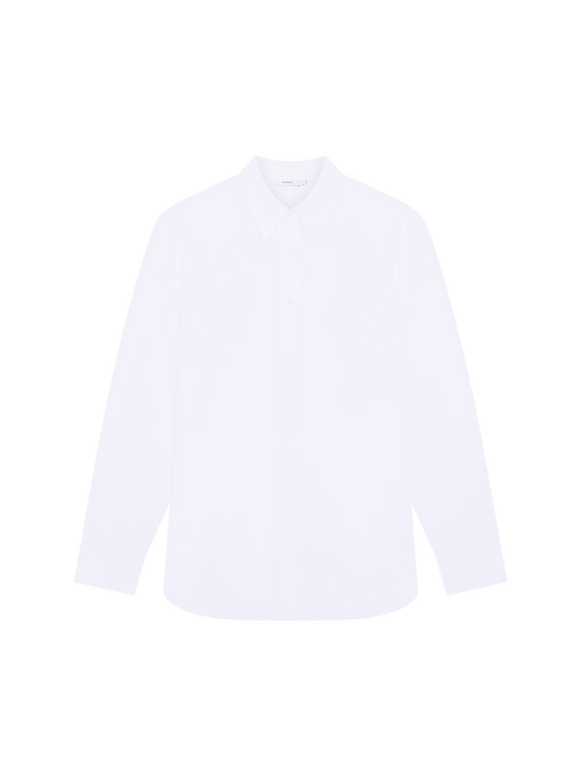 Womens Cotton Poplin Overshirt—Off-White
