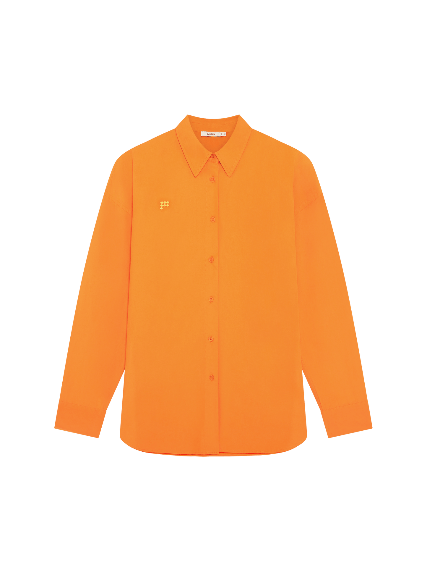 Womens Cotton Poplin Overshirt—Saffron Orange