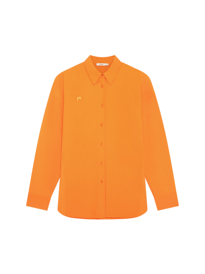 Womens Cotton Poplin Overshirt—Saffron Orange