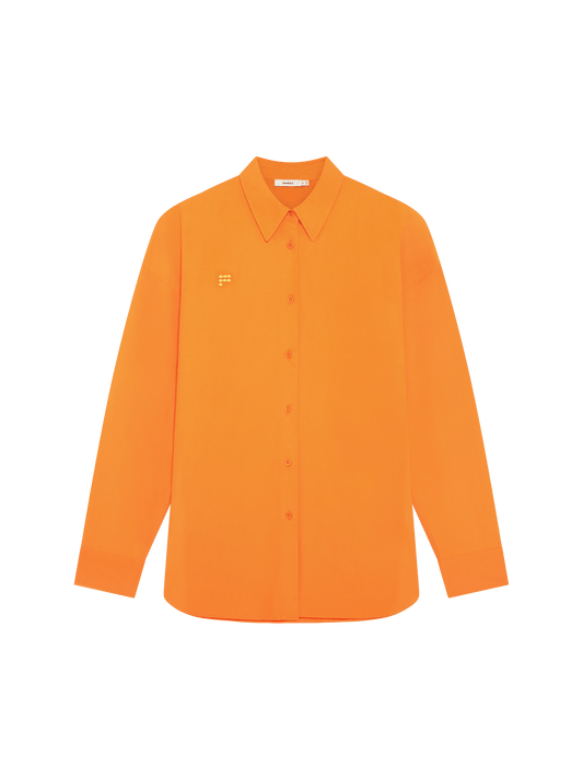 Womens Cotton Poplin Overshirt—Saffron Orange