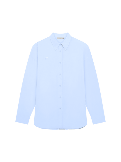 Womens Cotton Poplin Overshirt—Wildflower Blue