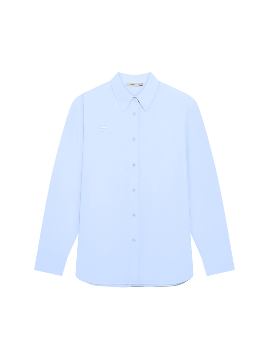Womens Cotton Poplin Overshirt—Wildflower Blue