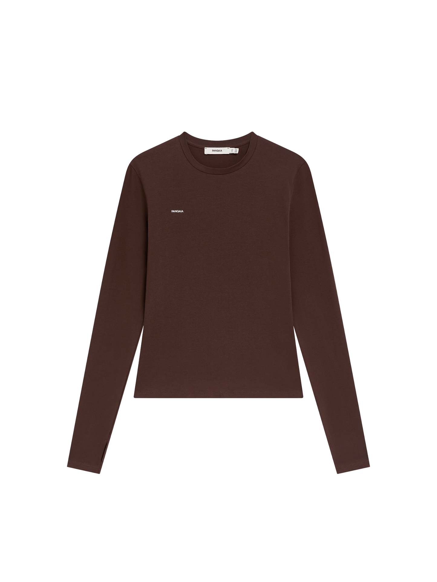 Womens Cotton-Stretch Long-Sleeved Top—Mahogany Brown