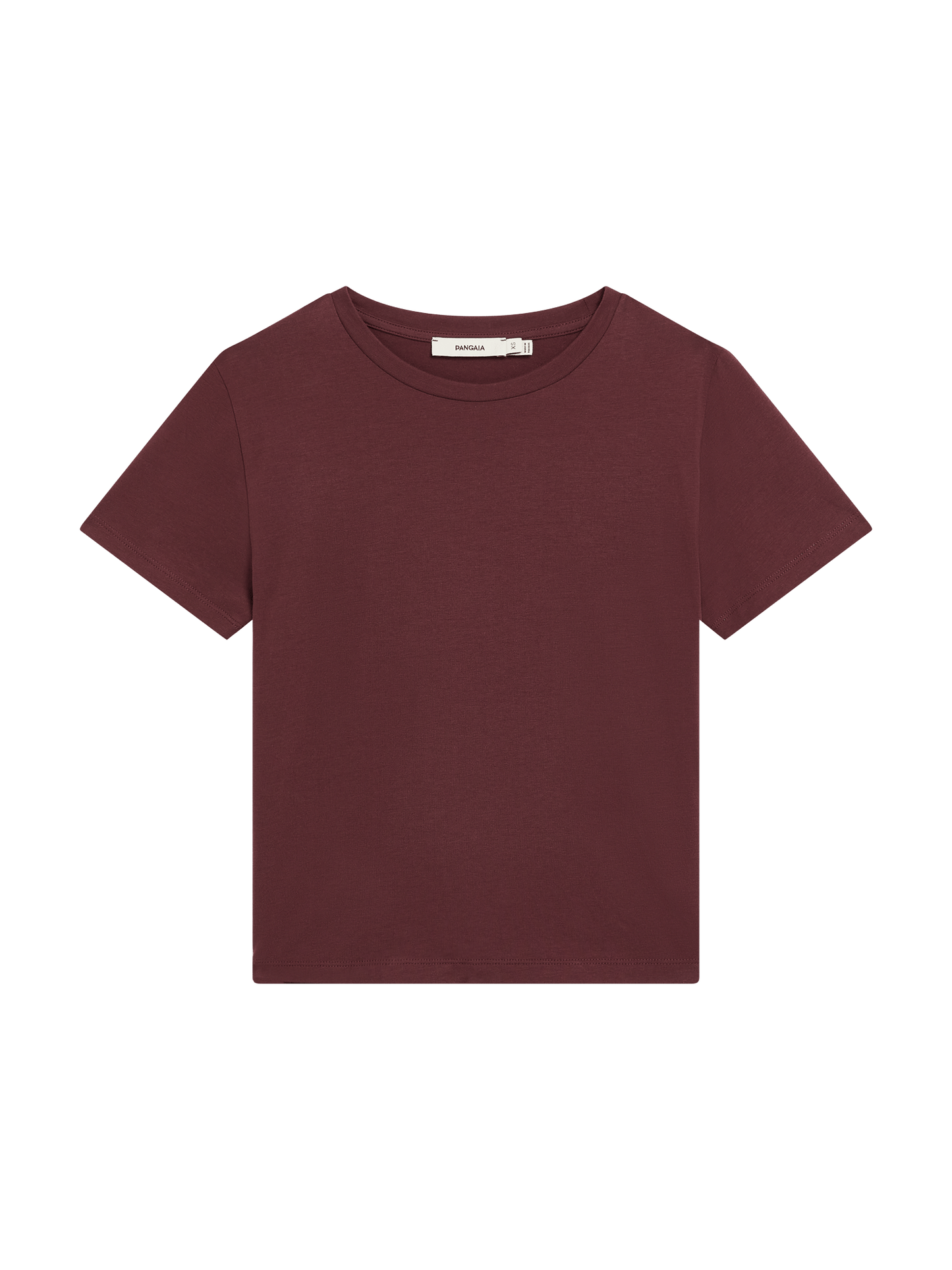 Womens Cotton-Stretch Slim T-Shirt—Chestnut Maroon