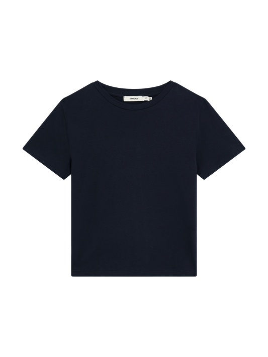 Womens Cotton-Stretch Slim T-Shirt—Midnight Navy
