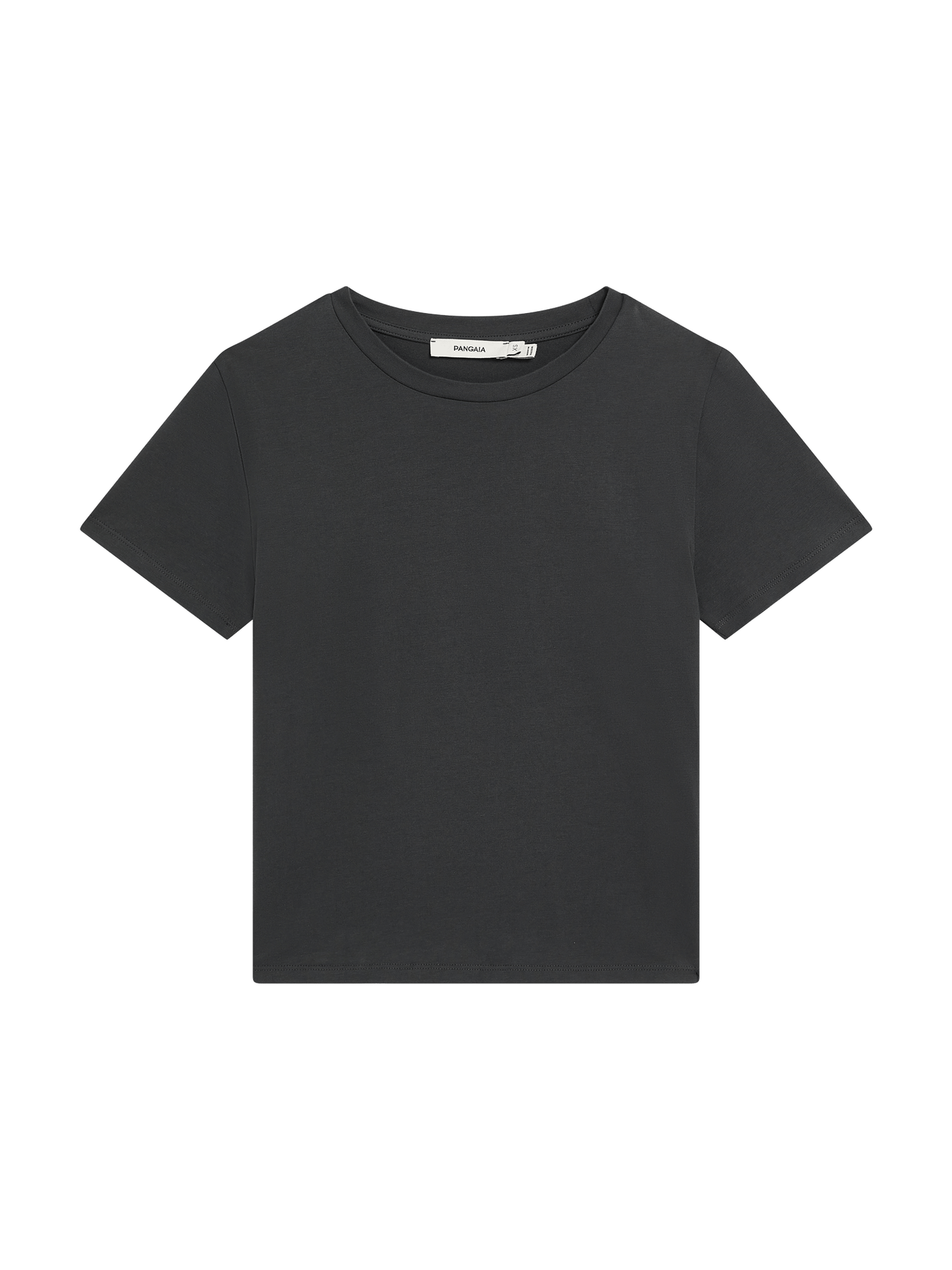 Womens Cotton-Stretch Slim T-Shirt—Smoked Black