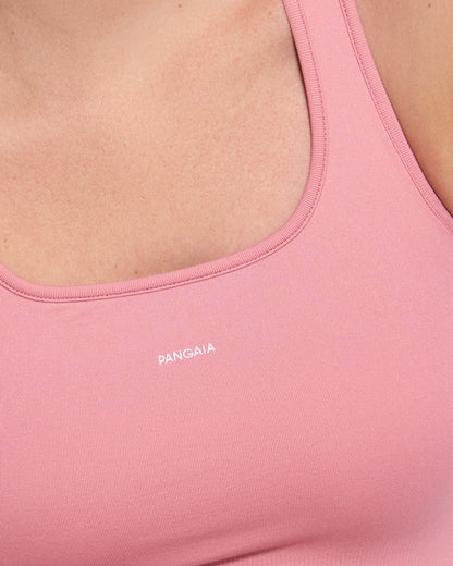 Womens 99% Bio-Based Compressive Ribbed Tank Top—Dewy Rose