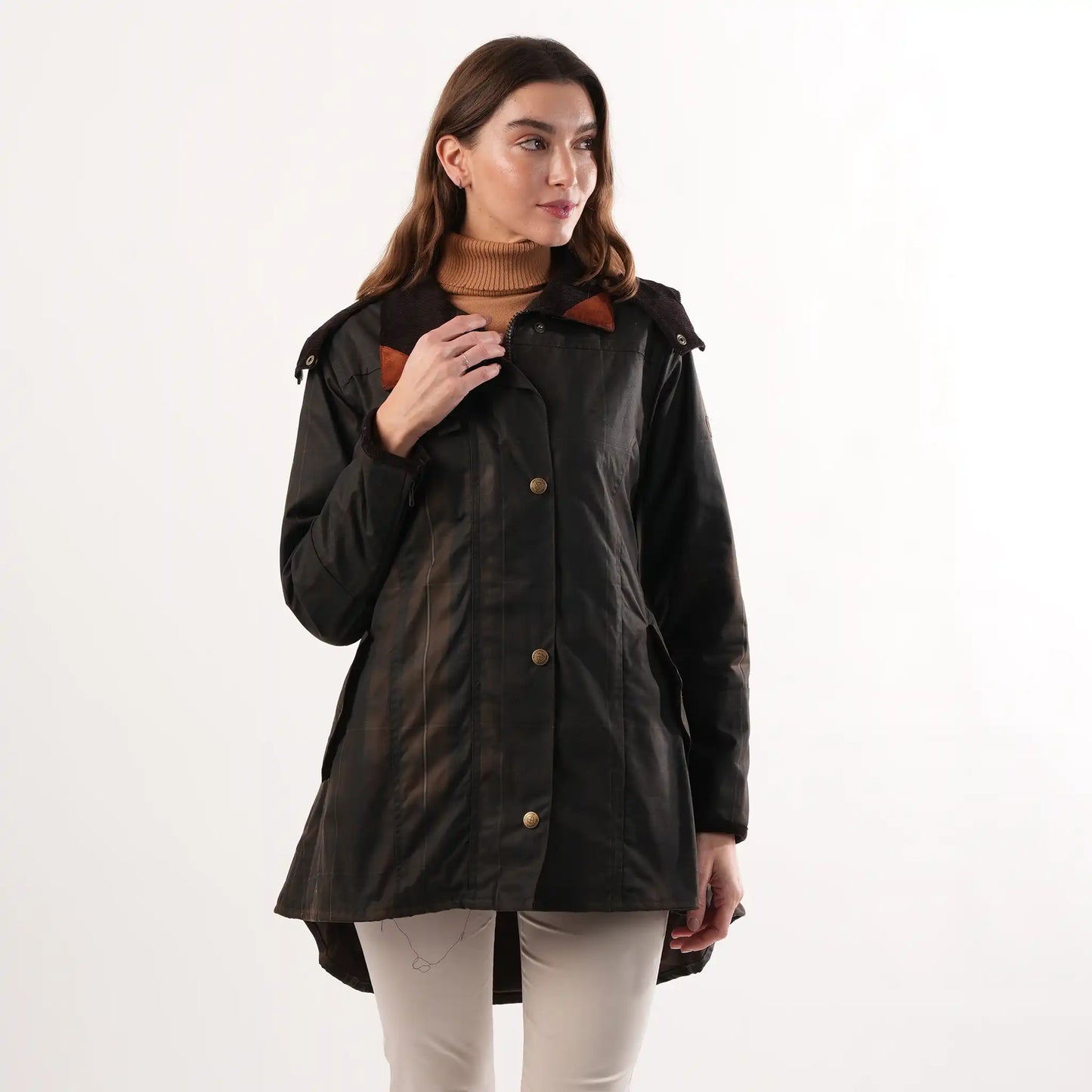 Louise Deluxe Check Wax Coat