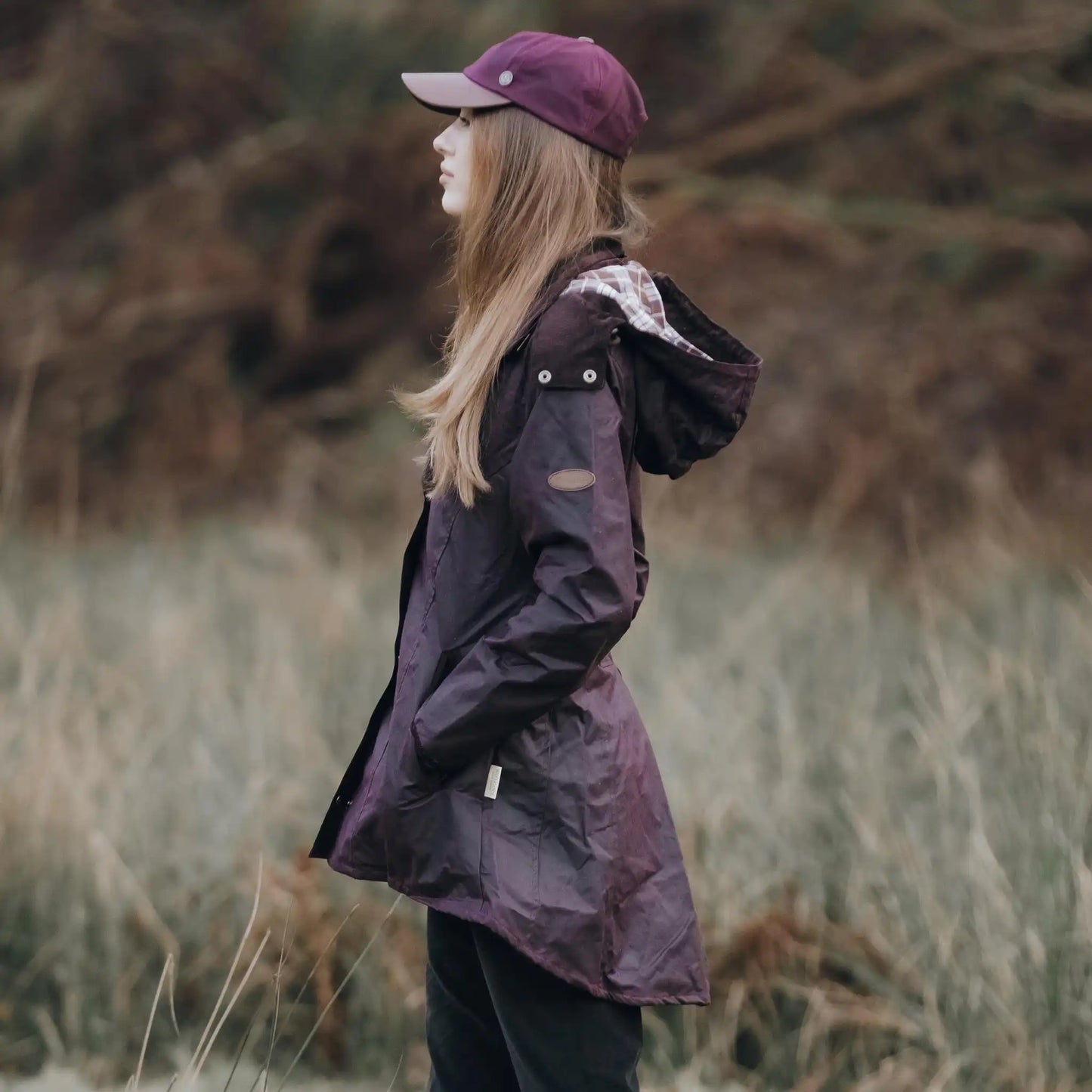 Louise Mahogany Red Wax Coat