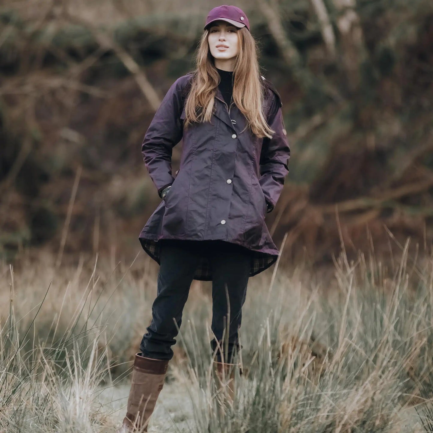 Louise Mahogany Red Wax Coat