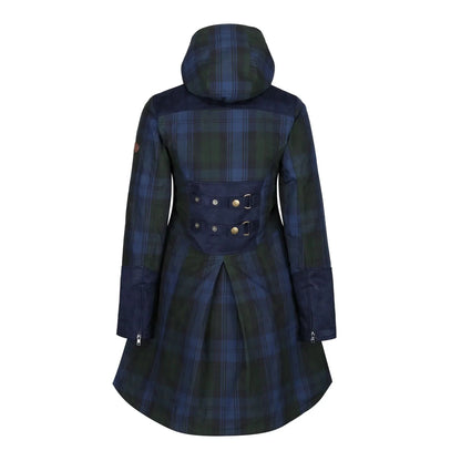 Odette Navy Check Waterproof Coat