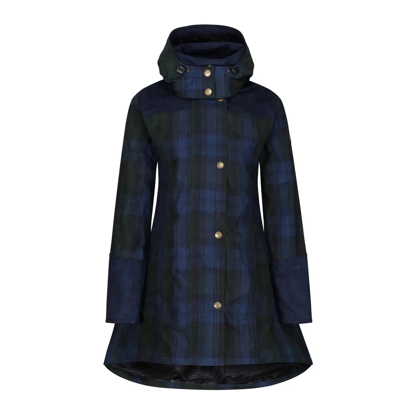 Odette Navy Check Waterproof Coat