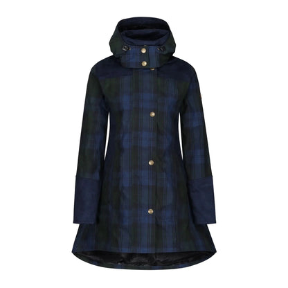 Odette Navy Check Waterproof Coat