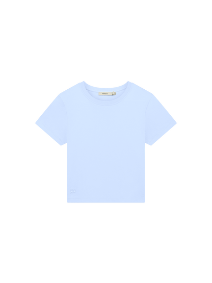 Womens Cropped T-Shirt—Wildflower Blue