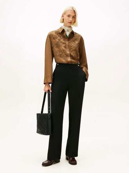 Tommy Hilfiger Black Pressed Crease Straight Leg Trousers