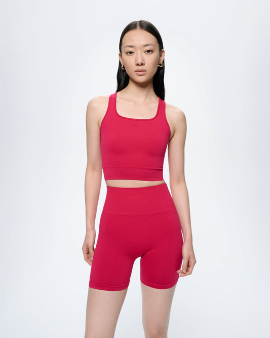 Womens 99% Bio-Based Compressive Ribbed Tank Top—Acai Pink