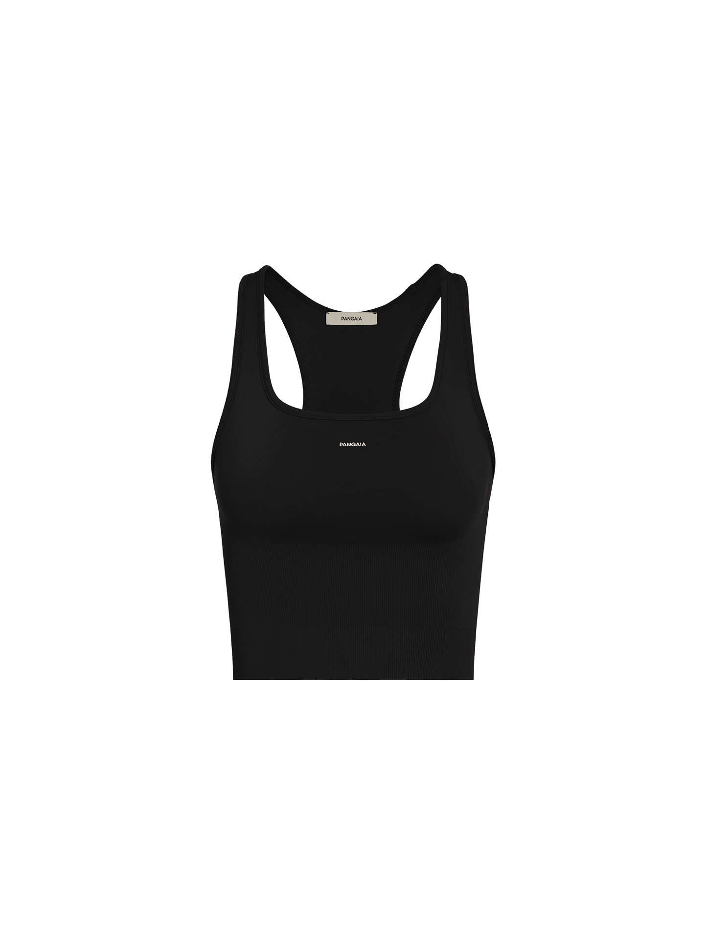Womens 99% Bio-Based Compressive Ribbed Tank Top—Black