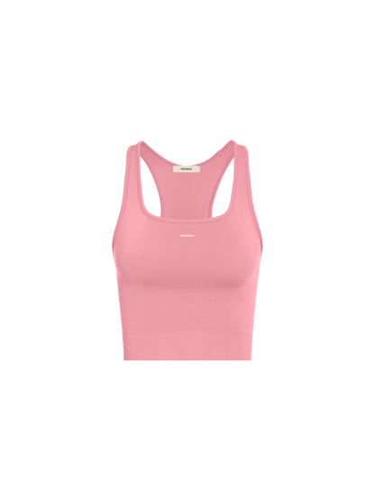 Womens 99% Bio-Based Compressive Ribbed Tank Top—Dewy Rose