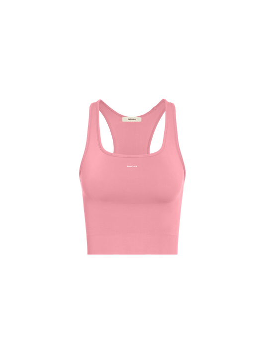 Womens 99% Bio-Based Compressive Ribbed Tank Top—Dewy Rose